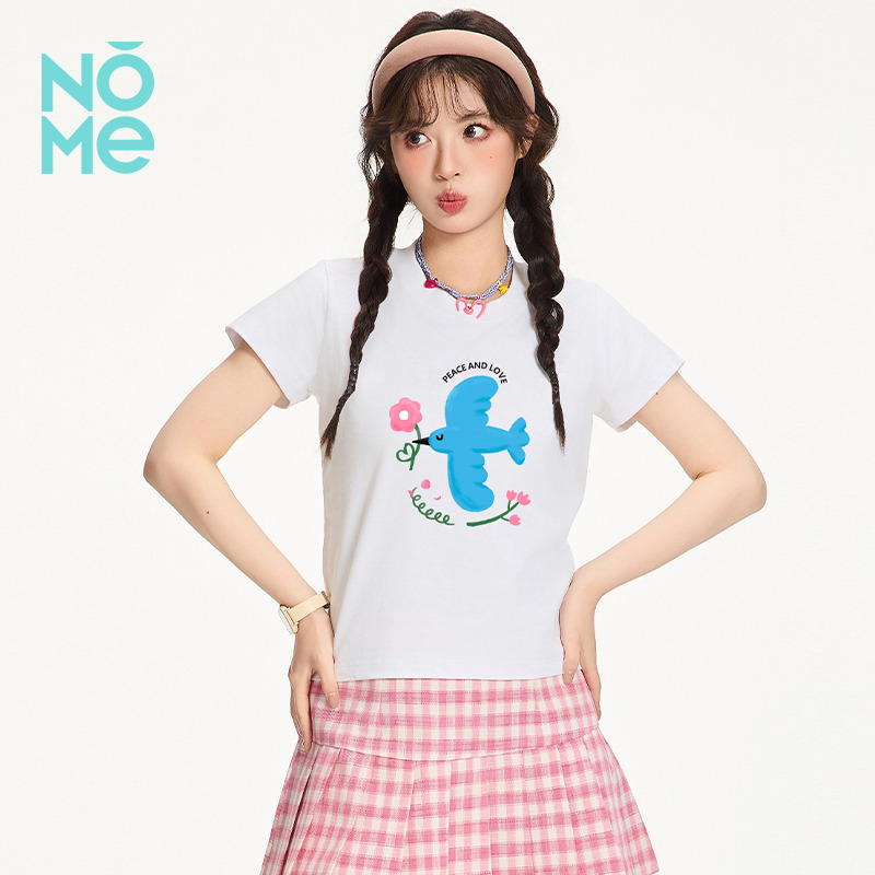 13532779.NOME爆款夏季新款趣味印花短袖T恤软糯亲肤小个子显高百搭短袖