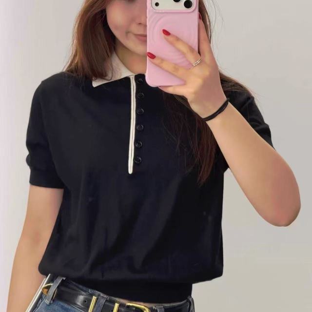 13335487.雅薇吉明星同款C家撞色POLO短袖