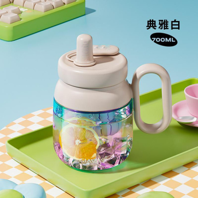 13435732.玻璃杯高硼硅大容量水杯女便携高颜值冰霸杯带吸管杯子