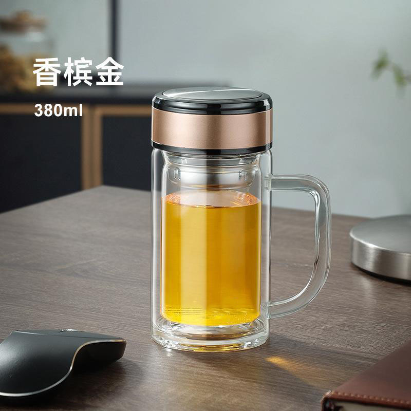 13435524.双层玻璃杯男士办公泡茶杯手工高硼硅商务水杯子