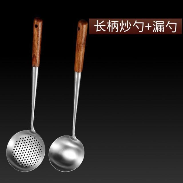 13451455.锅铲炒勺304不锈钢炒菜铲子长柄家用厨房厨具套装汤勺子专用