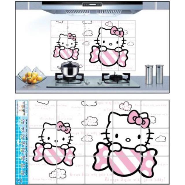 13451577.【2件装】卡通灶台油烟贴墙贴耐高温油污墙贴厨房贴瓷砖贴纸
