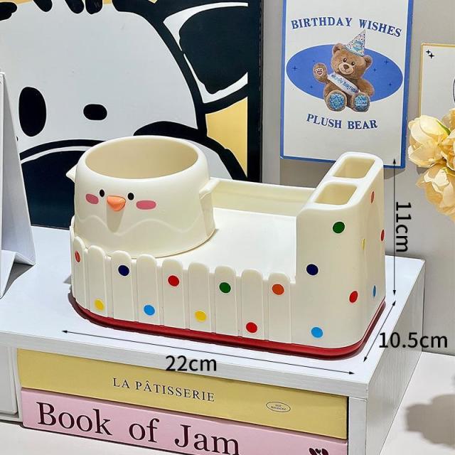 13451645.笔筒多功能大容量桌面文具收纳盒创意笔筒可爱卡通收纳盒
