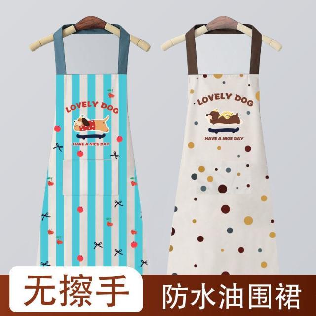 13451430.厨房家用男女夏围裙半身可爱做饭防水耐脏厨房围裙防水