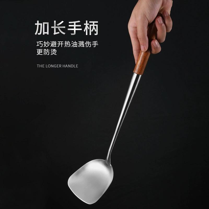 13451455.锅铲炒勺304不锈钢炒菜铲子长柄家用厨房厨具套装汤勺子专用