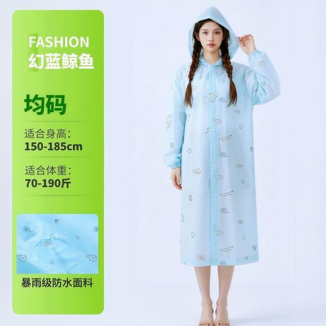 13452292.非一次性雨衣女款全身防暴雨加长加厚外穿登山旅行户外便携雨披