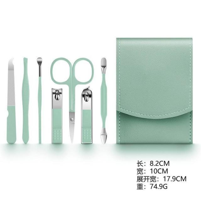 13451969.剪指甲刀套装指甲剪套盒指甲钳修脚工具美容套7件套挖耳勺器