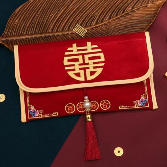 13455705.结婚红包新中式红包婚庆创意锦缎红包见面礼敬茶改口费红包袋