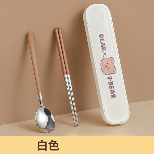 13454311.304不锈钢便携餐具套装创意户外勺子筷子卡通旅行套装