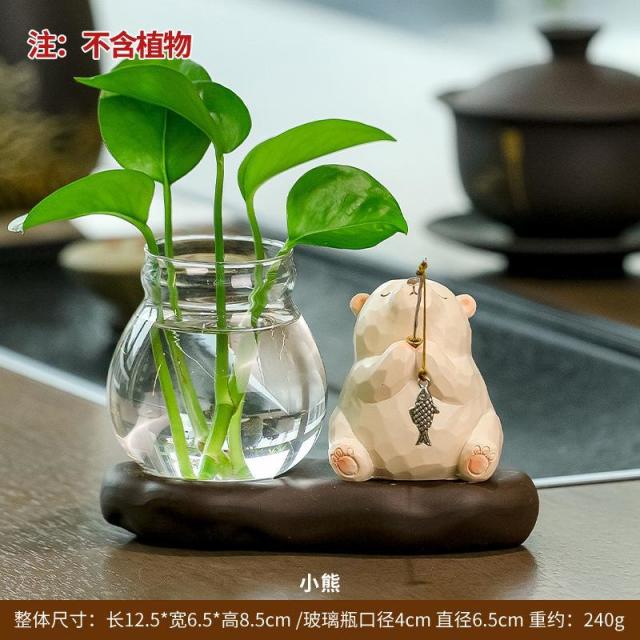 13457784.青蛙摆件办公桌装饰水培感可爱手工创意桌面礼物