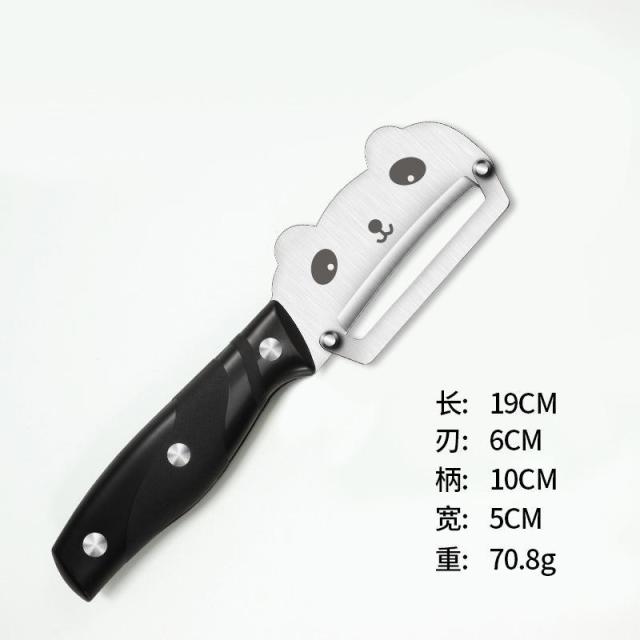 13454192.不锈钢削皮刀厨房多功能瓜刨水果刀两用削苹果去皮削甘蔗便携工具