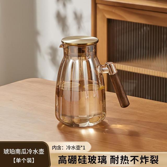 13455300.玻璃冷水壶耐高温家用大容量花茶泡茶壶果汁扎壶高硼硅轻奢凉水壶