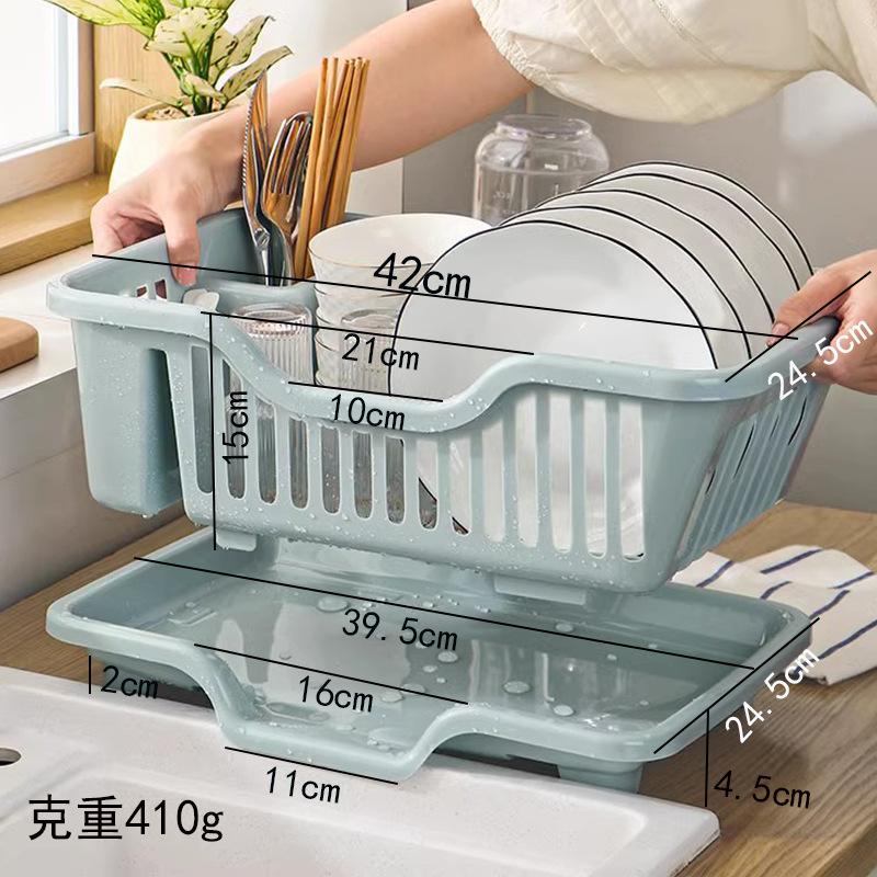 13454301.厨房沥水可移动塑料水槽收纳置物架家用餐具沥水蓝