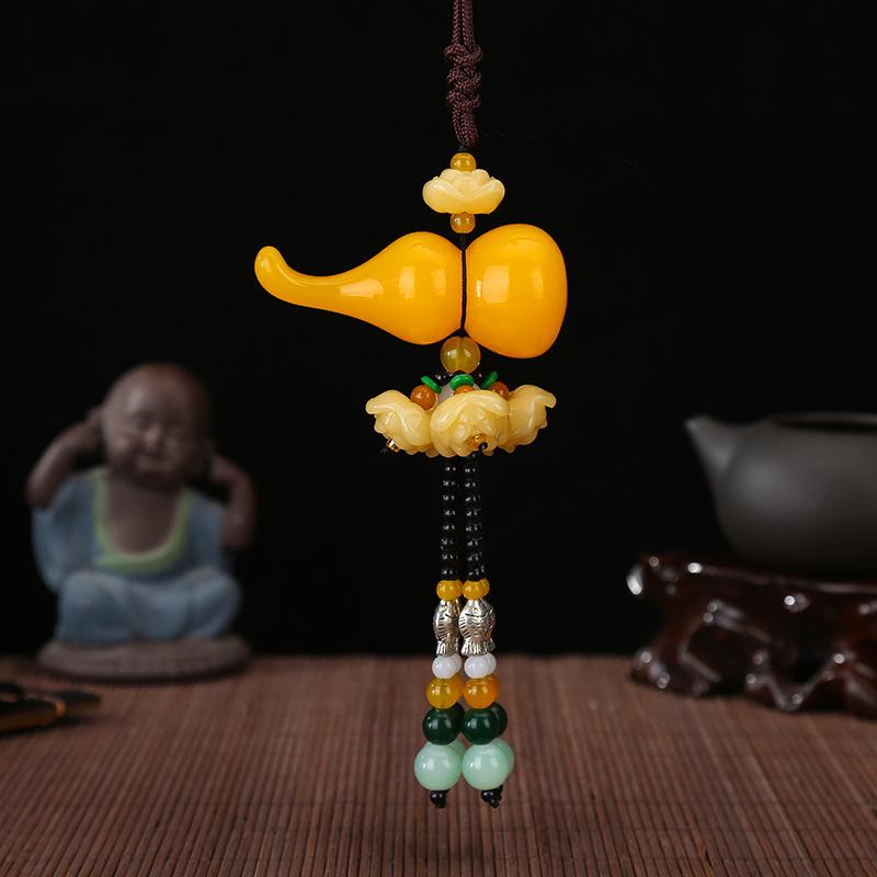 13457045.莲花葫芦汽车挂件挂饰吊坠 车内后视镜葫芦车挂 汽车内饰用品