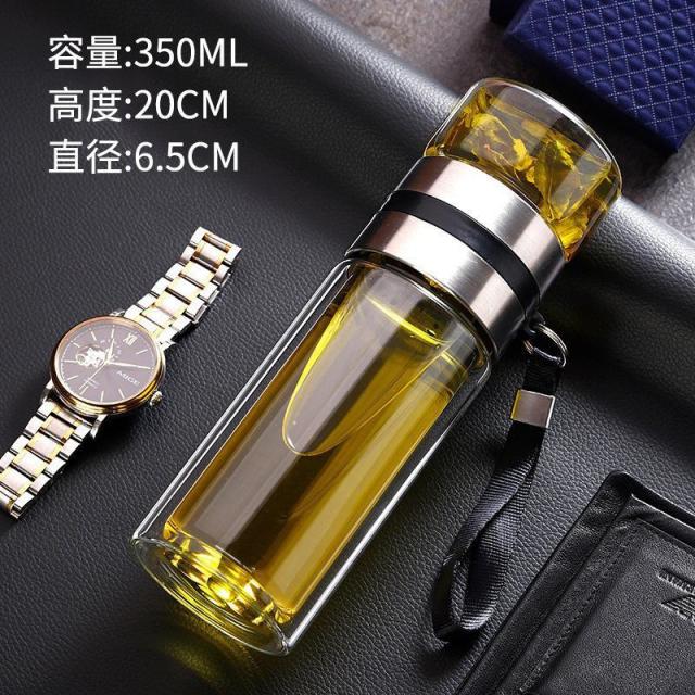 13453911.双层茶水分离玻璃杯便携防烫高硼硅玻璃杯带滤网茶仓办公室玻璃杯