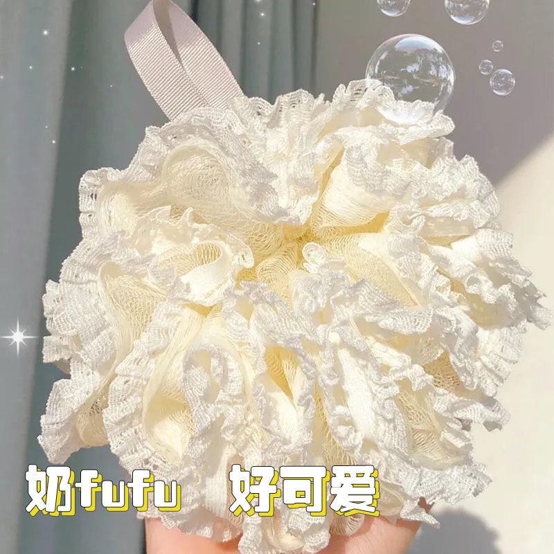 13456641.【3件装】浴花不散PE沐浴球超柔洗澡蕾丝泡澡球大号柔软起泡舒适搓背擦