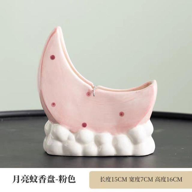13455737.月亮蚊香架室内家用可爱创意接灰蚊香炉易清理高颜值陶瓷桌面摆件