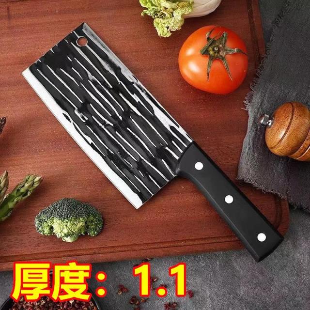 13462168.手工锻打鱼头刀家用菜刀锋利切片刀斩切两用刀免磨砍骨刀