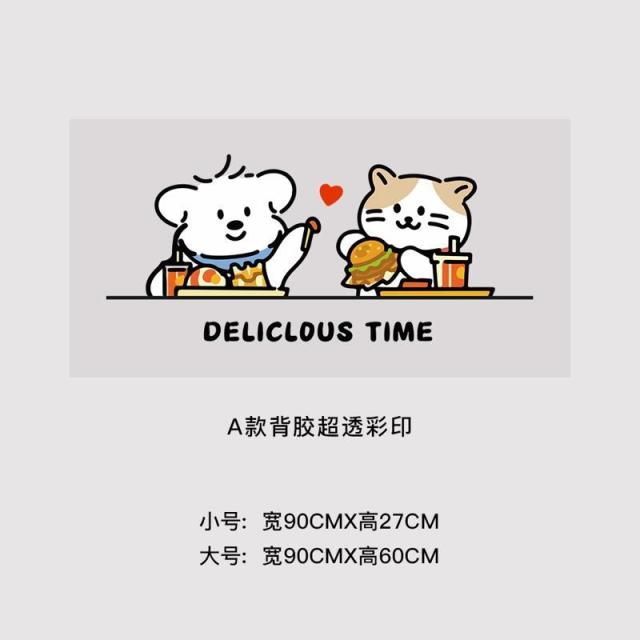 13456270.梧珑  潦草小狗厨房防水防油贴纸灶台防火耐高温防油烟贴自粘瓷砖装饰贴