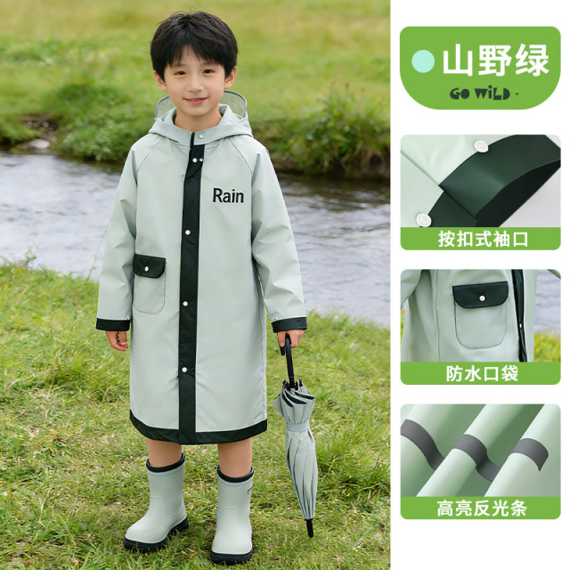13506398.儿童雨衣男童女童小学生全身防大雨书包位连体雨衣雨披EVA卡通雨