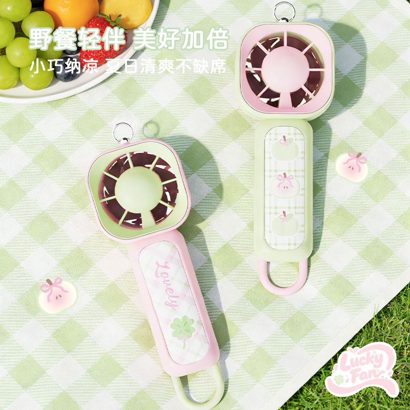 13506423.新款手持小风扇 USB充电迷你便携式大风学生可爱户外挂钩电扇