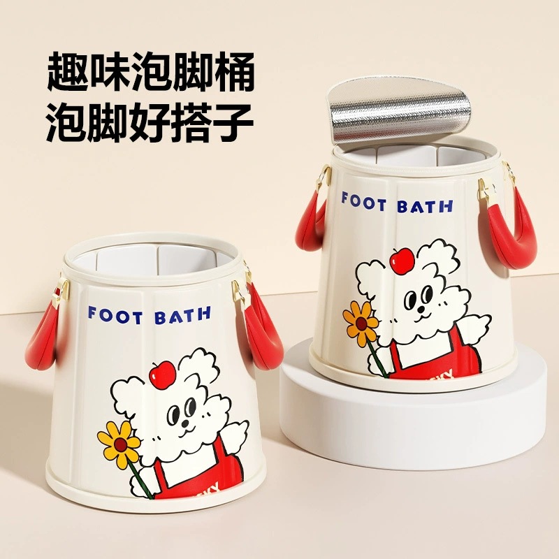 13530097.折叠泡脚桶便携式保温泡脚盆可手提加高防漏水加厚泡脚恒温足浴桶