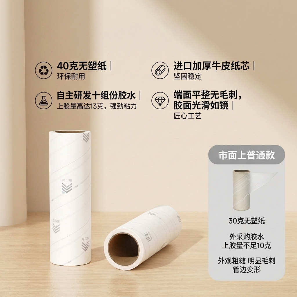 13530163.新品伸缩杆好撕粘毛器滚筒16cm可视斜撕清洁套装宠物粘毛衣物除尘