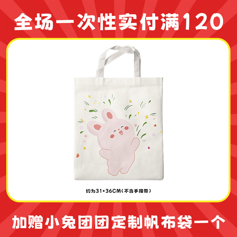 13617729.【赠品】小兔团团帆布袋 可装零食