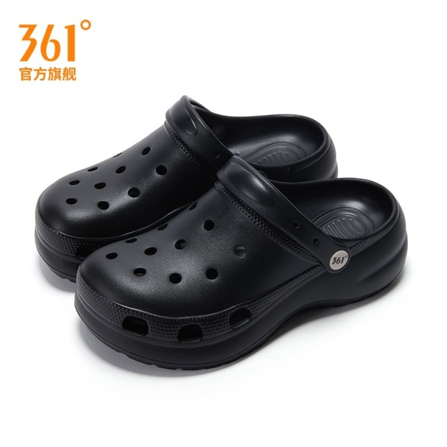 13594785.361足弓支撑洞洞鞋女款黑色夏季新款轻便外穿运动防滑凉拖鞋子