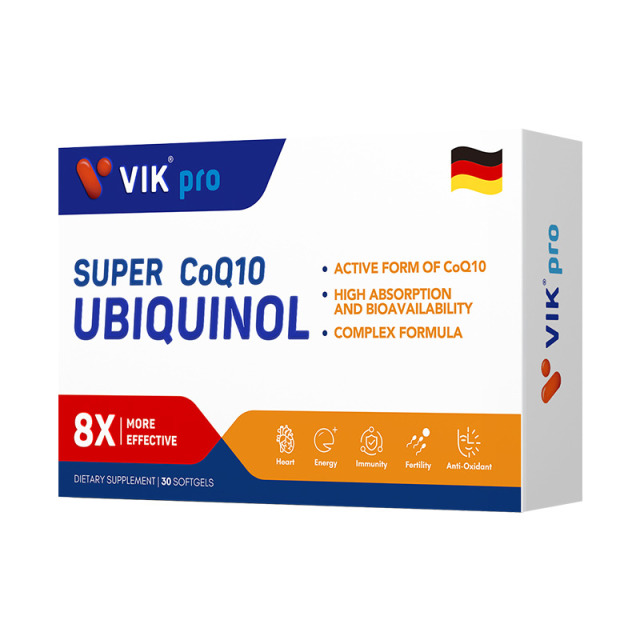13380907.VIKPRO还原型辅酶Q10胶囊30粒/盒强壮心肌倍护心脏缓解疲劳效期29.1