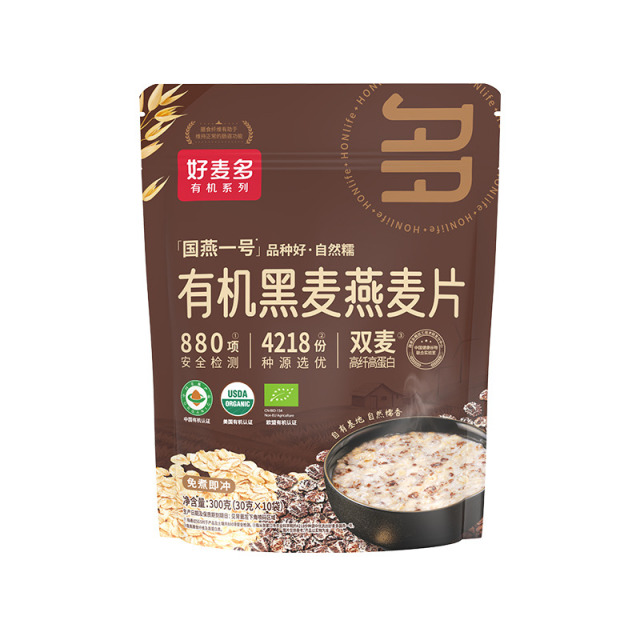 13604854.【任选5件49.9元】好麦多有机黑麦燕麦片300g