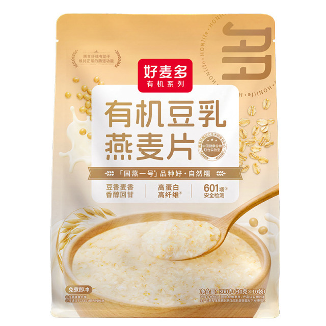 13611816.好麦多有机豆乳燕麦片300g冲泡营养早餐轻食0添加香软糯