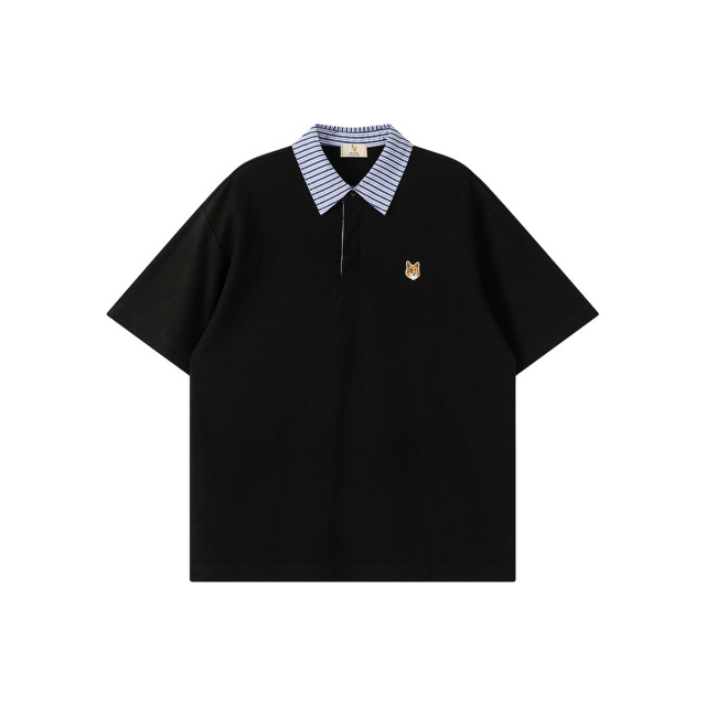 13414289.WILLIAM FOX&SONS 英国小狐狸 2026夏季学院风MIU系撞色条纹翻领短袖上衣休闲Polo衫