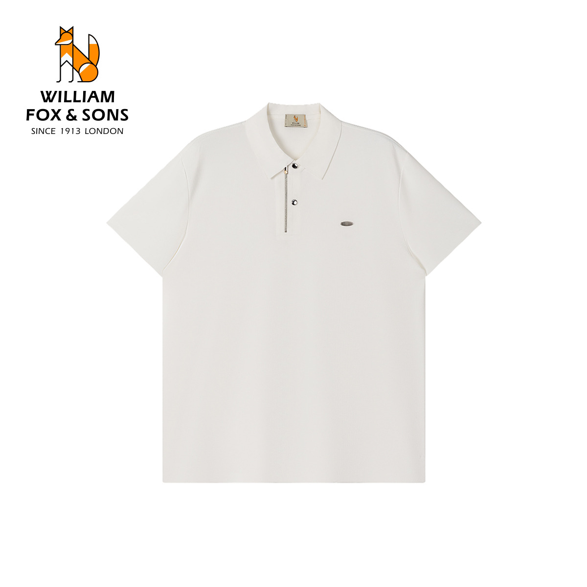 13414213.WILLIAM FOX&SONS 英国小狐狸 26夏季亲肤凉感无痕压领金属双门襟设计7A抗菌短袖POLO