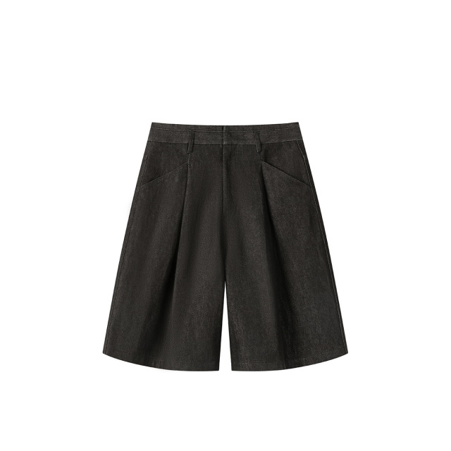 13417709.WILLIAM FOX&SONS ‘Studios设计师款’英国小狐狸26夏时装立体压褶过膝牛仔短裤男