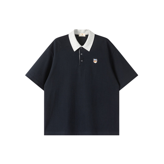 13417285.WILLIAM FOX&SONS 英国小狐狸 2026夏季撞色拼接设计学院风假两件三粒扣短袖POLO衫男
