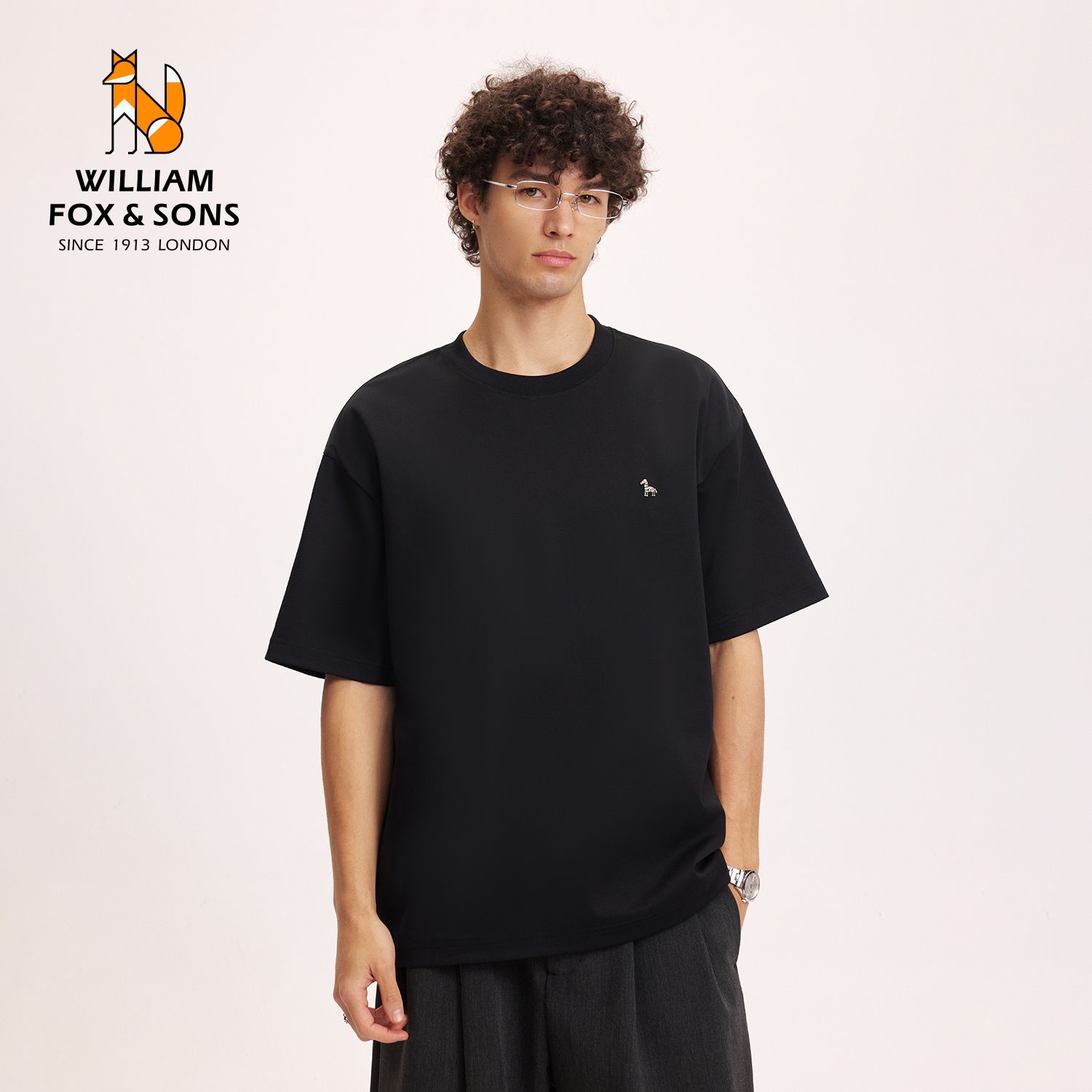 13417008.WILLIAM FOX&SONS 英国小狐狸 2026夏季设计感Q版立体小马刺绣宽松简约短袖T恤上衣