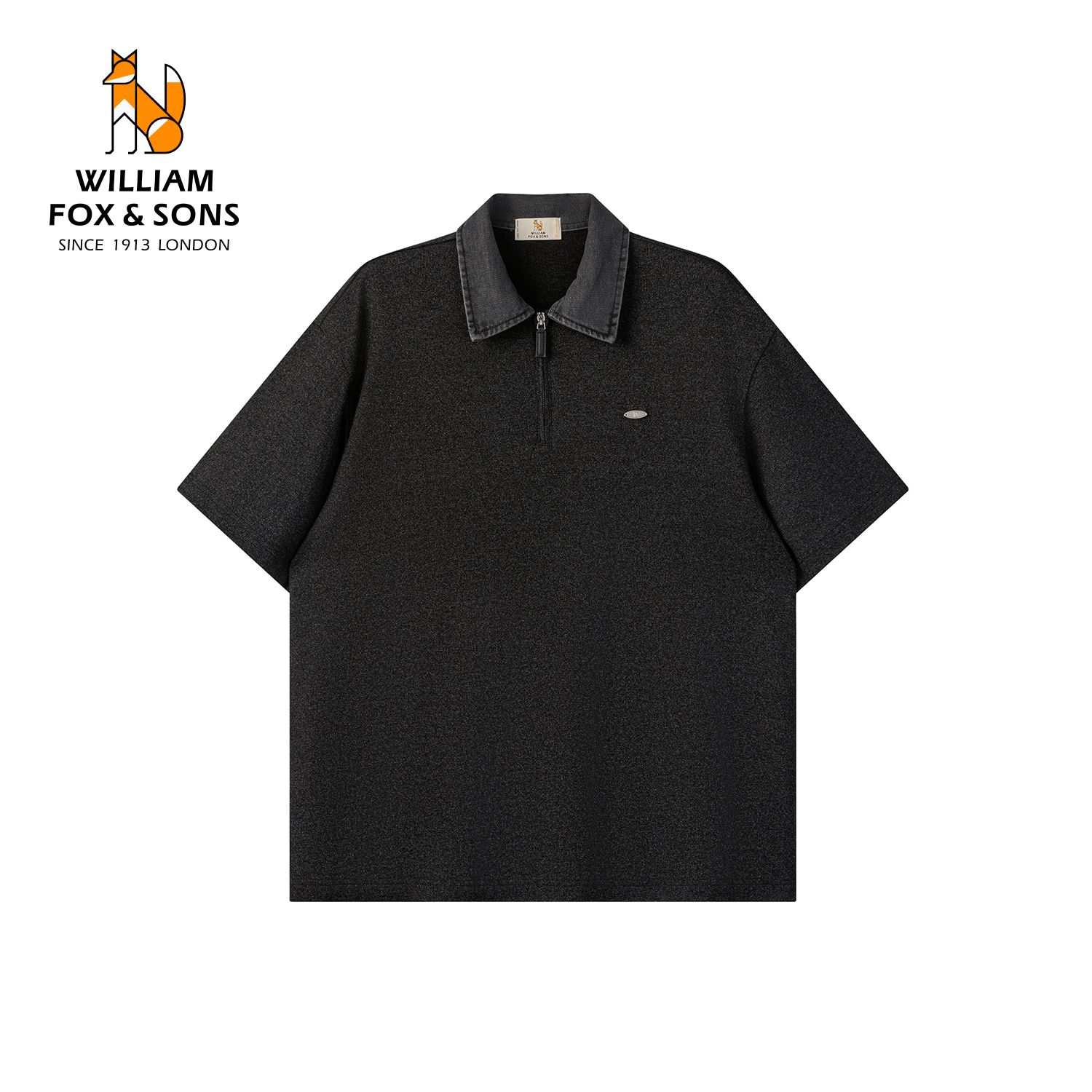13417883.WILLIAM FOX&SONS 英国小狐狸 2026夏双色混纱弹力假两件条纹衬衫领短袖POLO衫套装