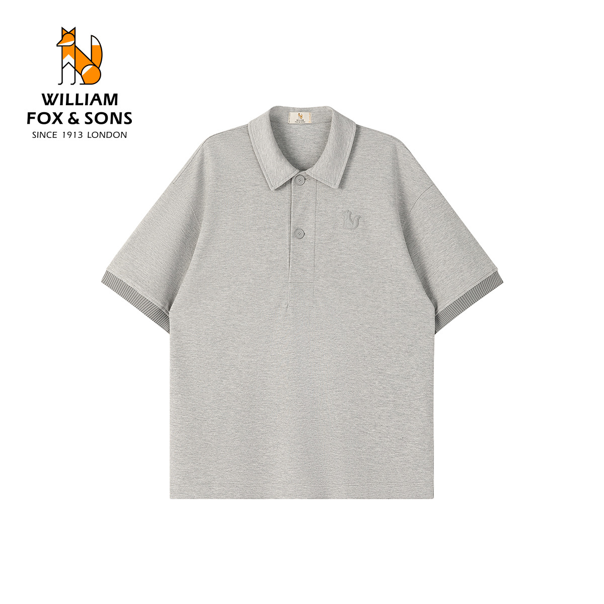 13461205.WILLIAM FOX&SONS 威廉福克斯 2026夏季100%棉50支双股纱透气珠地针织拼接短袖POLO衫