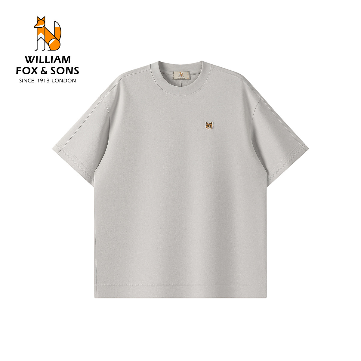 13461382.WILLIAM FOX&SONS 英国小狐狸 2026夏季220g亲肤透气棉感短袖极简主义60支宽松T恤男