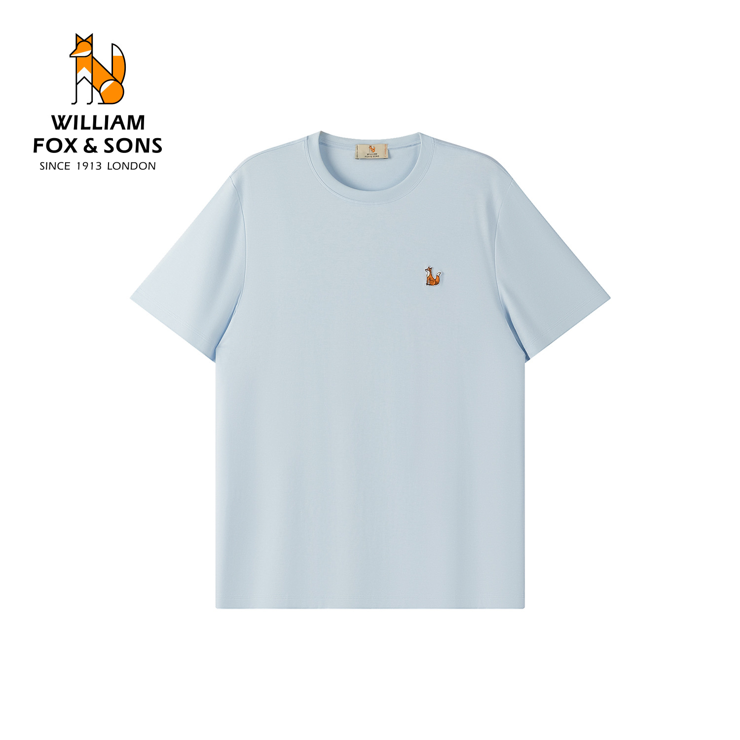 13464032.WILLIAM FOX&SONS 威廉福克斯 26年夏季100支丝光棉凉感液氨正肩短袖T恤185g轻薄上衣
