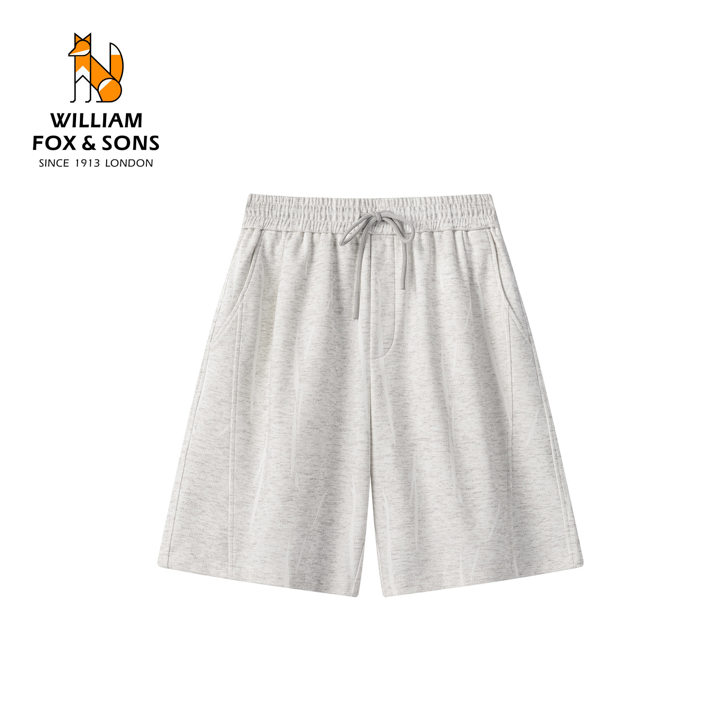 13462554.WILLIAM FOX&SONS 威廉福克斯 2026夏季双色混纱柳叶纹提花宽松抽绳休闲五分短裤