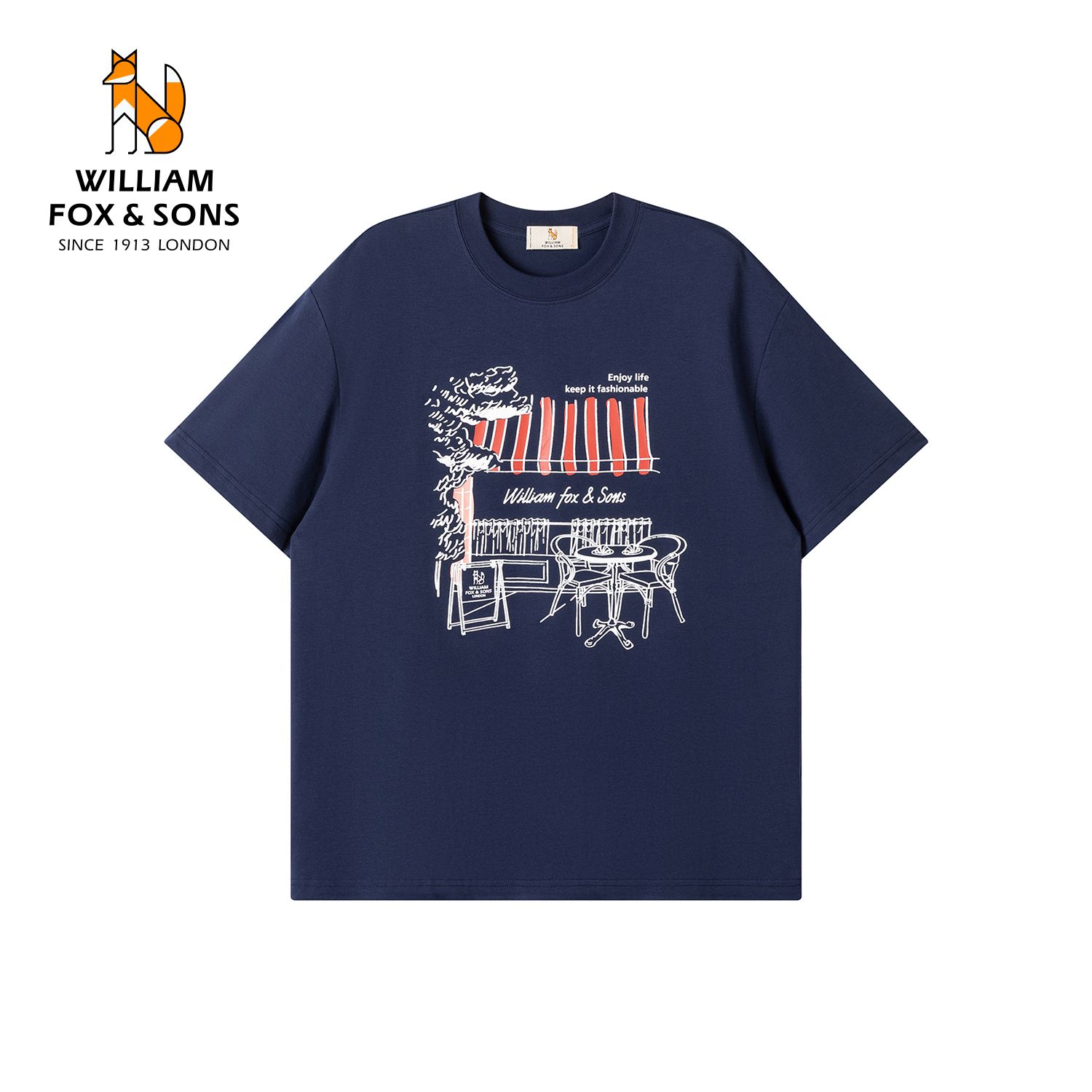 13464198.WILLIAM FOX&SONS 威廉福克斯 26夏‘轻享时光’印花短袖凉感抗菌防晒索罗娜速干T恤