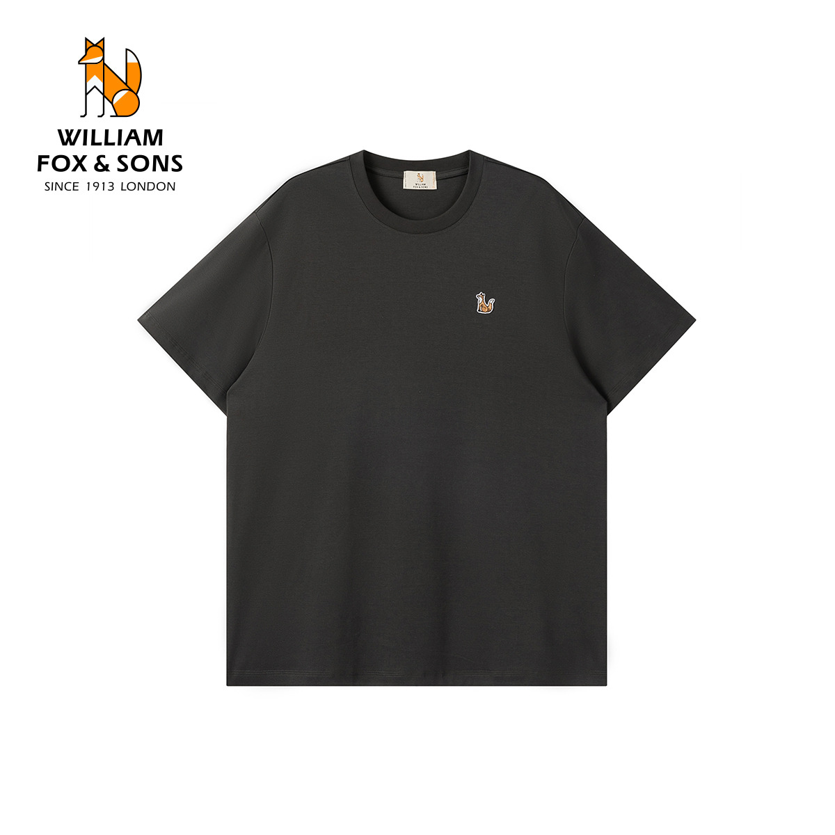 13464518.WILLIAM FOX&SONS 威廉福克斯 26夏80支液氨丝光棉经典小白T恤纯棉简约百搭短袖男女