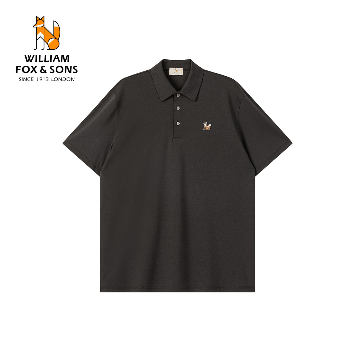 13464642.WILLIAM FOX&SONS 英国小狐狸 26夏季高级感80支双面丝光棉莱赛尔混纺休闲短袖POLO衫