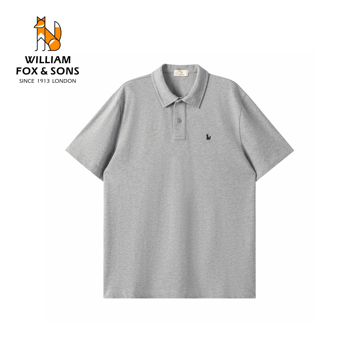13464444.WILLIAM FOX&SONS 威廉福克斯 26夏季240g透气珠地100%棉亲肤休闲通勤短袖POLO衫男