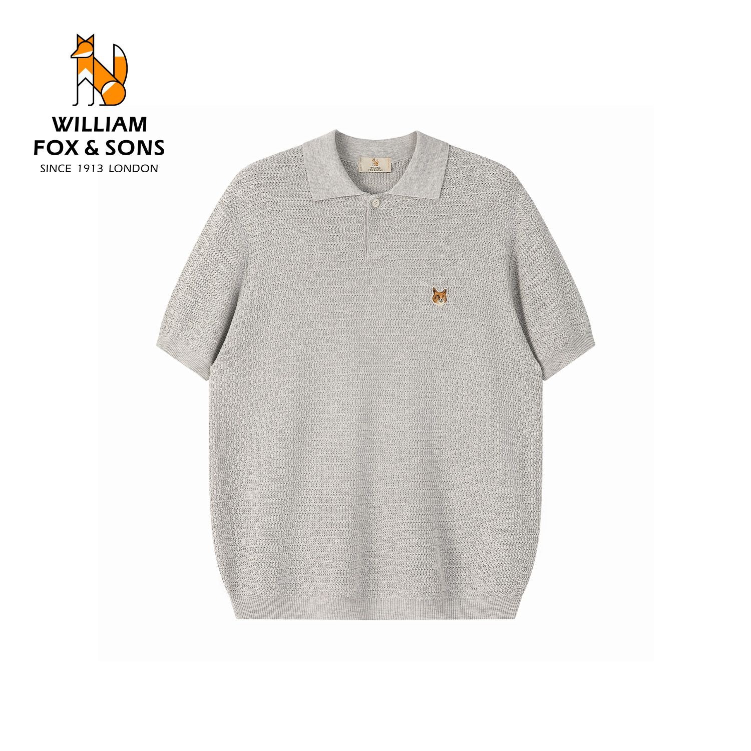 13599104.WILLIAM FOX&SONS 英国小狐狸 26夏季松弛感老钱风莱赛尔亚麻混纺网眼针织POLO衫男女