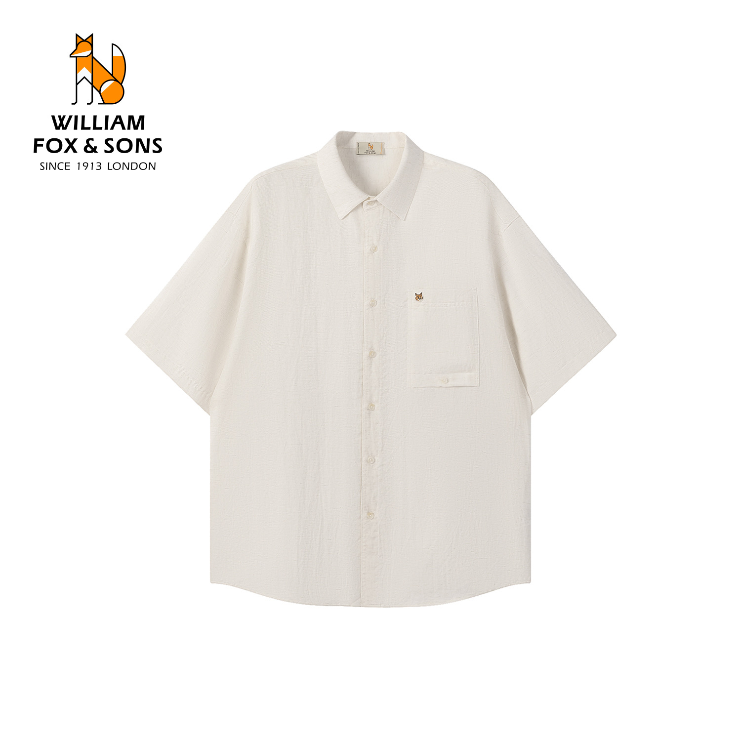 13612033.WILLIAM FOX&SONS 英国小狐狸 26年夏季莱赛尔亚麻混纺透气轻薄凉感短袖衬衫男