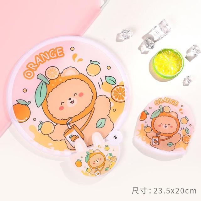 13422590.可爱折叠扇卡通随身风扇小扇子迷你布面团扇折扇