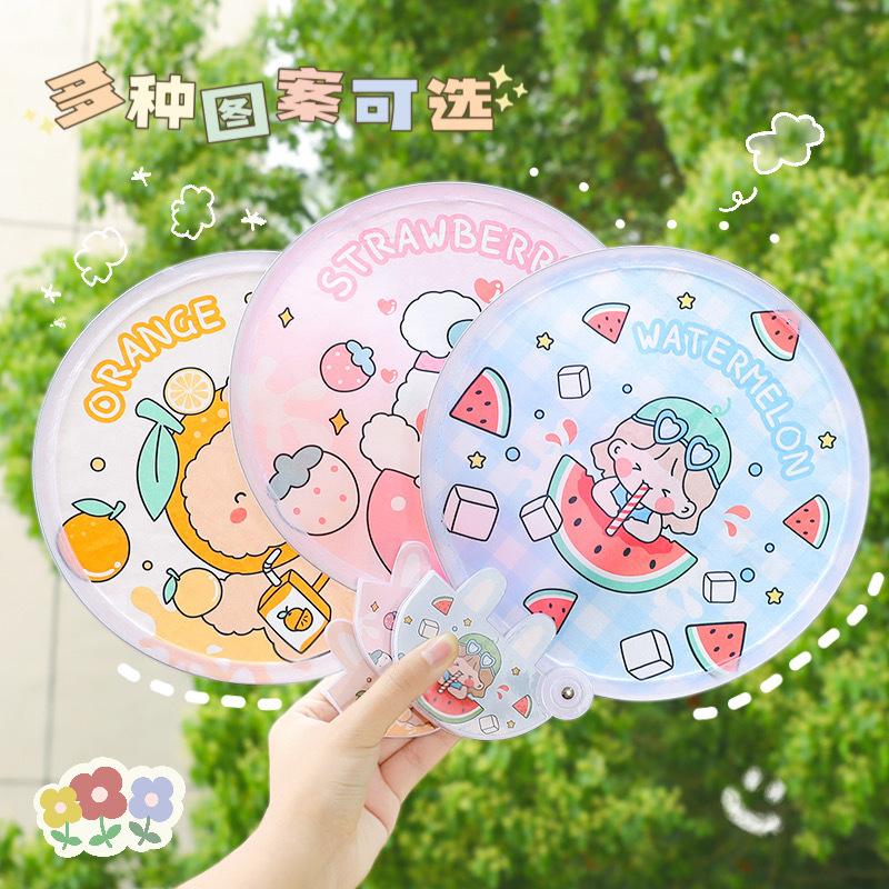 13422590.可爱折叠扇卡通随身风扇小扇子迷你布面团扇折扇